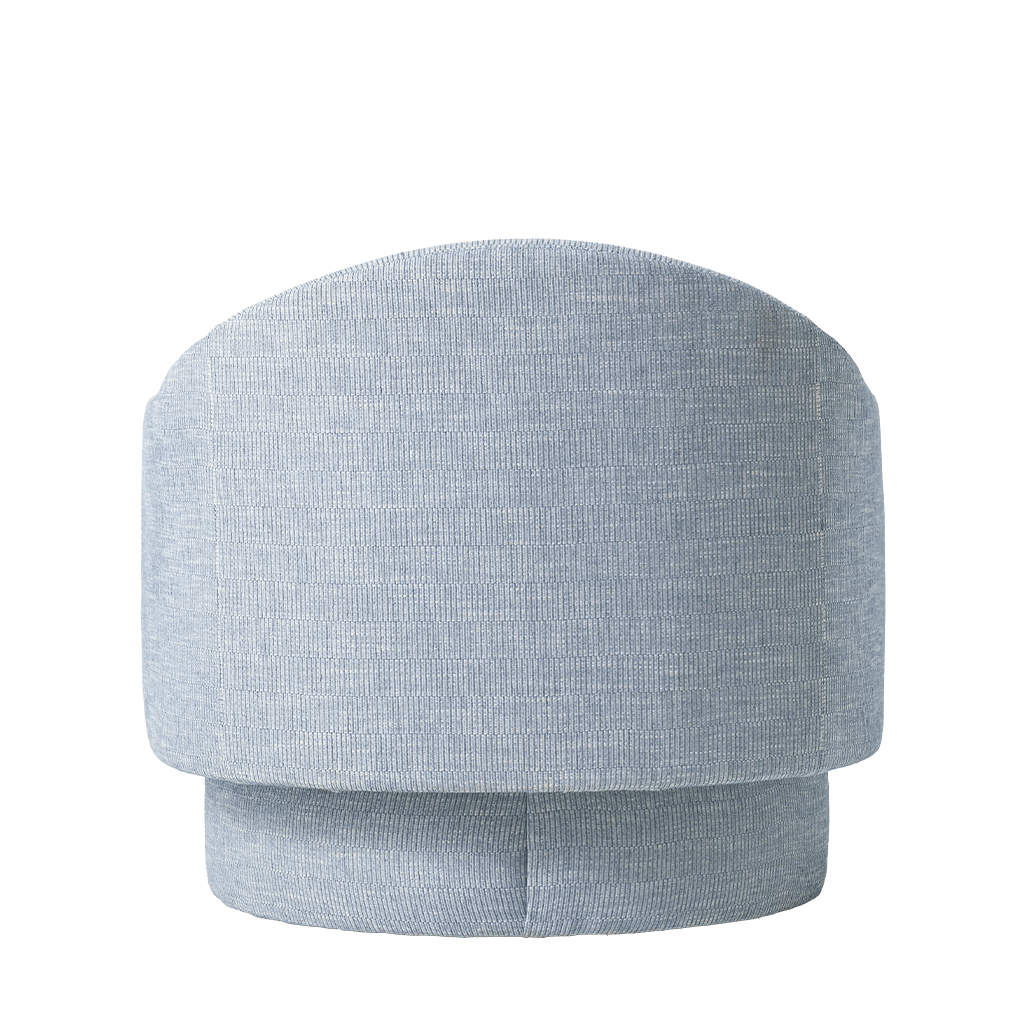 Light blue knit beanie on a white background
