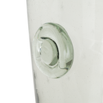 close up image of a glass ice bucket handle on a white background
