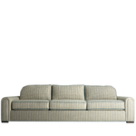 Plaid-patterned sofa on a white background
