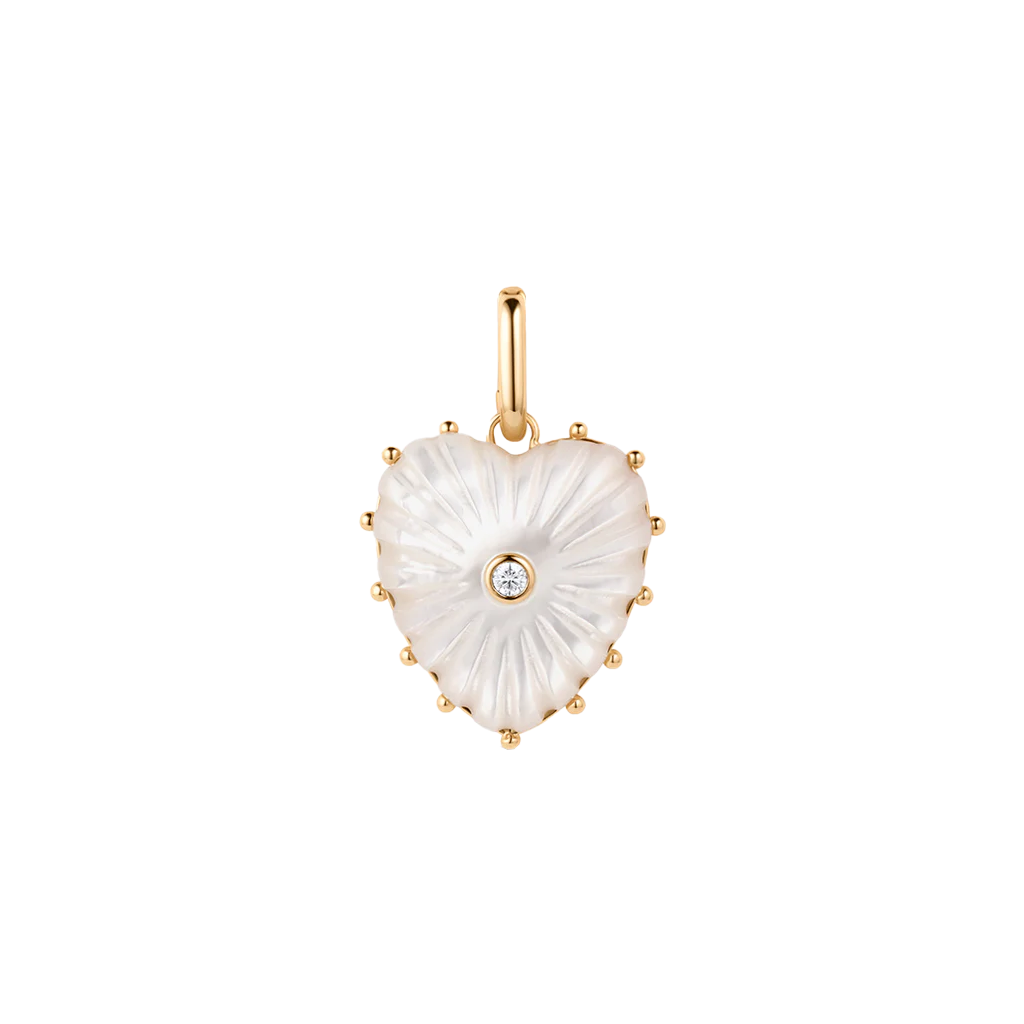 Mother of Pearl Heart Necklace Charm
