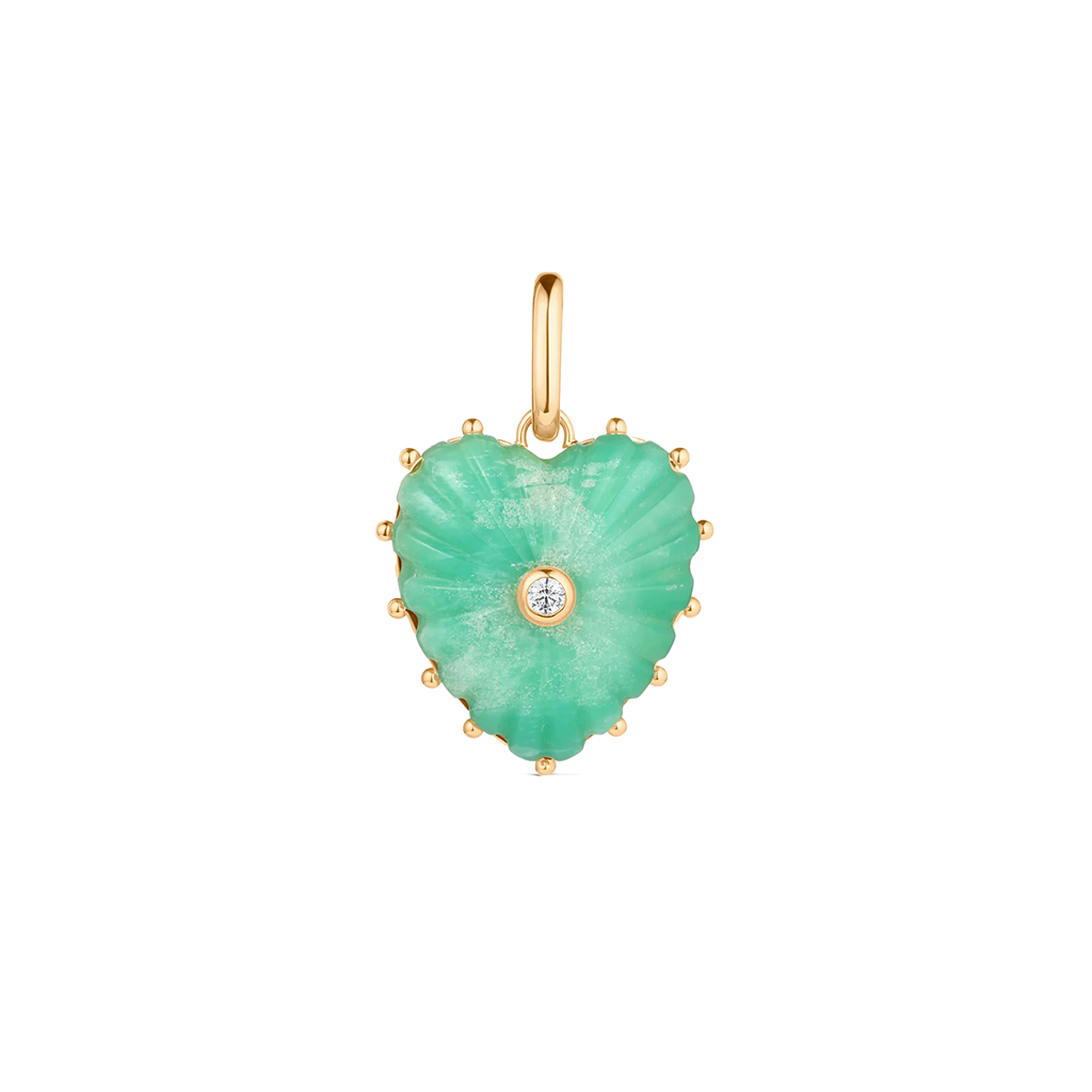 Chrysoprase Heart Necklace Charm