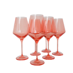 Estelle Colored Wine Glasses - Set of 6, Coral