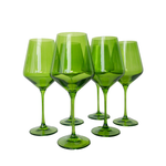 Estelle Colored Wine Glasses - Set of 6, Forest Green