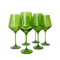 Estelle Colored Wine Glasses - Set of 6, Forest Green