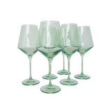 Estelle Colored Wine Glasses - Set of 6, Mint