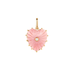 Pink Opal Heart Necklace Charm