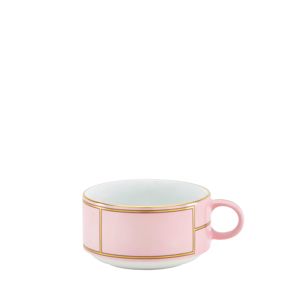 light pink and gold tea cup