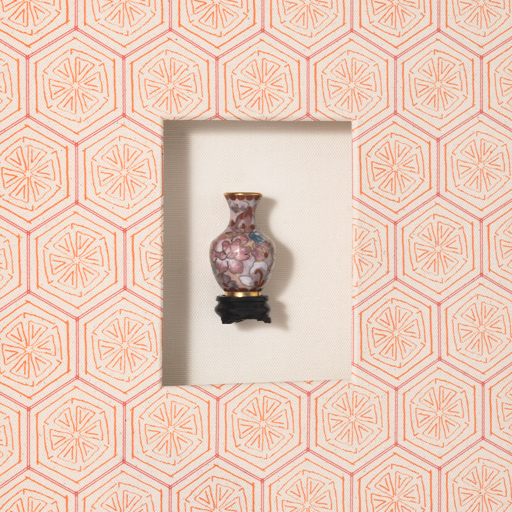 Miniature Cloisonné Vase on Sunset Geo III