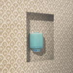 Celadon Glazed Porcelain Bud Vase on Taupe