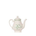 ceramic teapot with green floral design