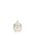 ceramic sugar bowl with sage floral pattern