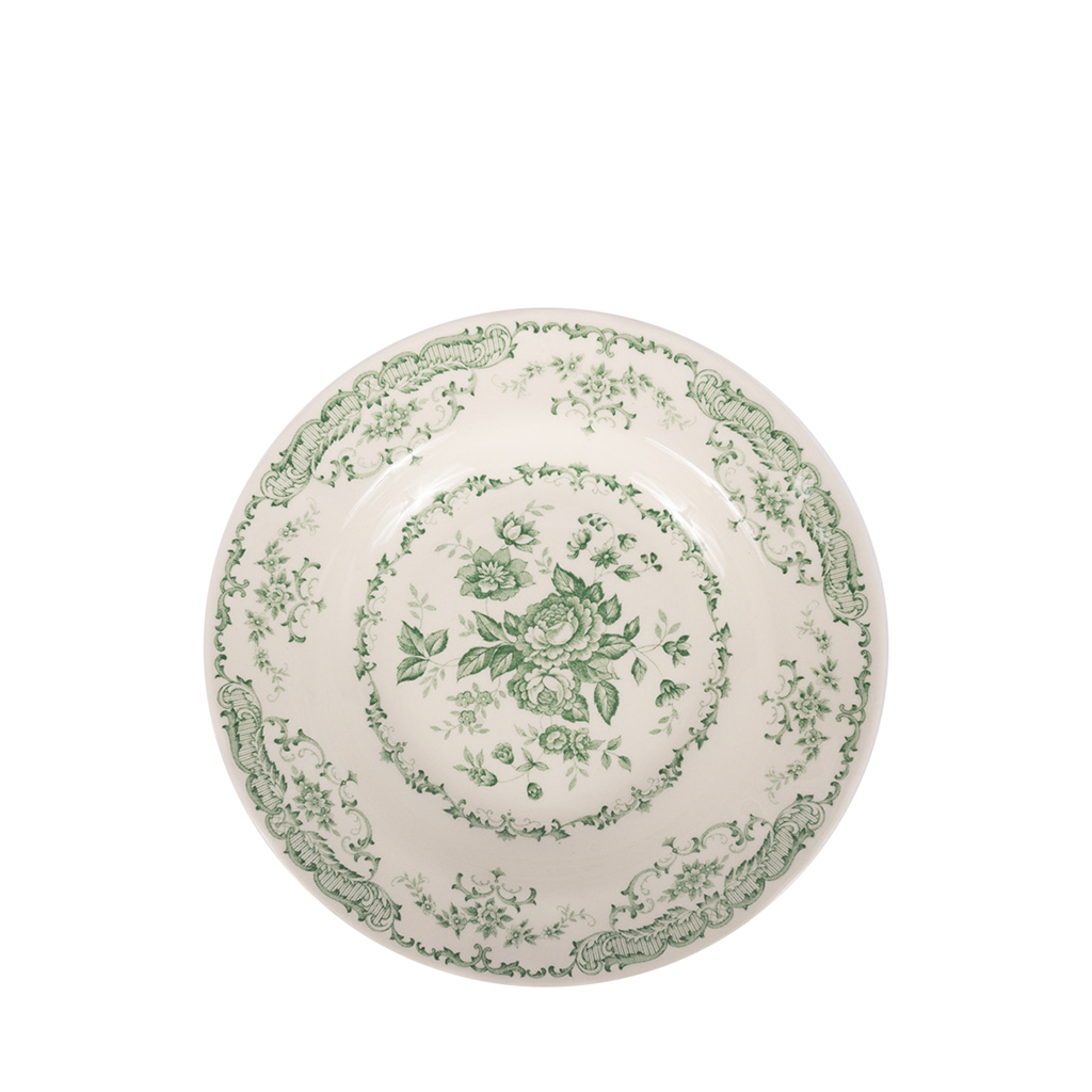 image of ivory plate with floral sage pattern