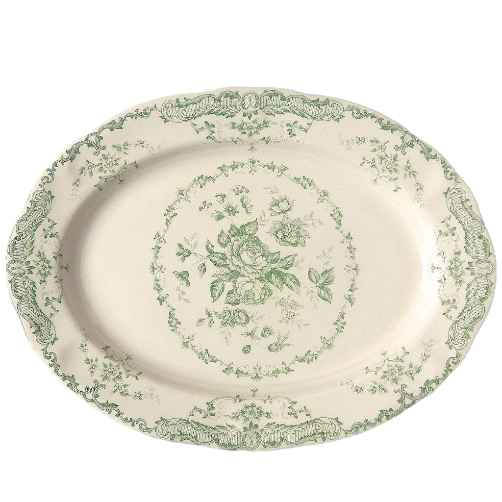 Sage greenFloral Oval Platter