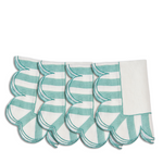 scalloped and striped napkin in groups