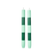 Pair Of Striped Candles, Jade and Green