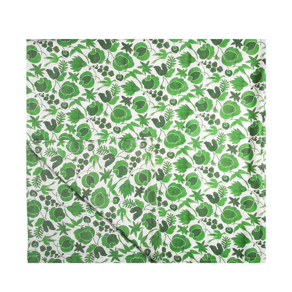 green and white wildbird tablecloth