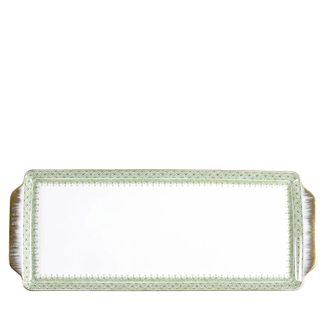 Lace Sandwich Tray, Green Apple