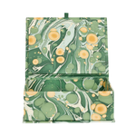 Green marbled box on a white background