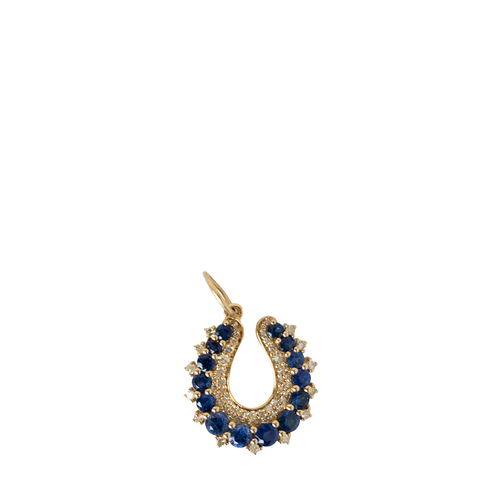 Sapphire Horseshoe Charm