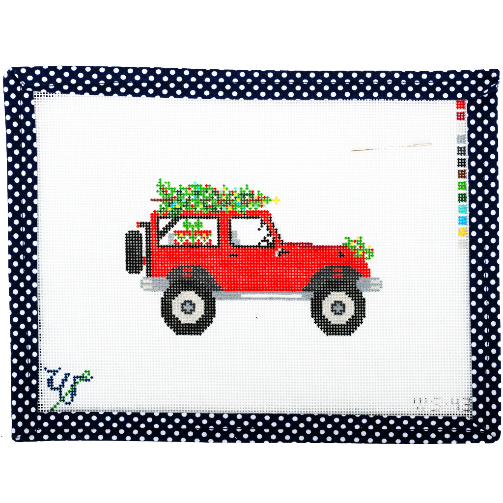 Needlepoint Canvas Jeep Ornament Kit