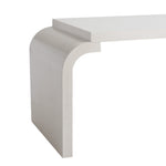 White curved table on a white background