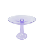 Estelle Colored Glass Cake Stand with Dome, Lavender