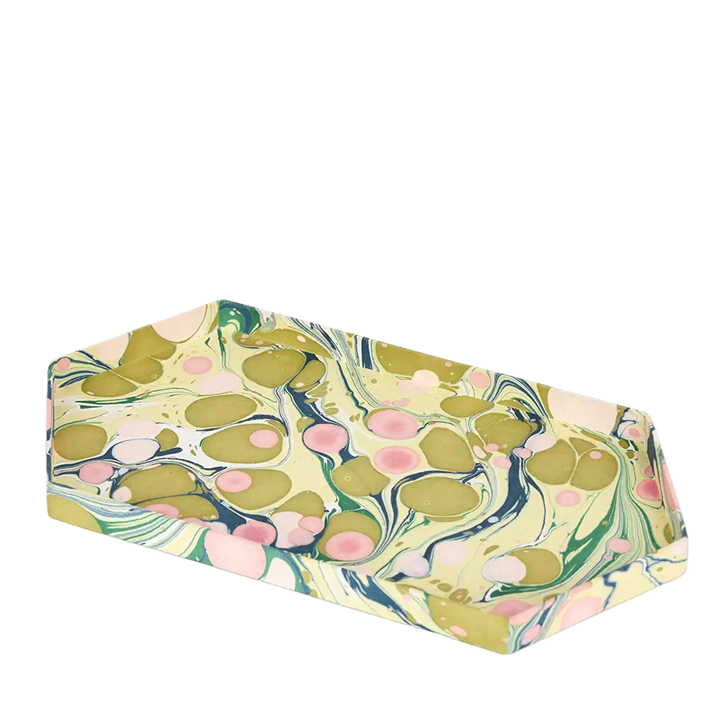 Marbled patterned product on a white background