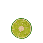 Round green coaster made to look like a lime slice