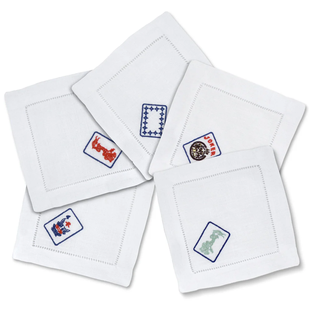 Mahjong Cocktail Napkins, Set of 5