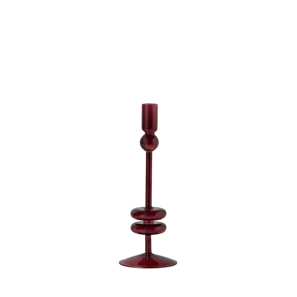 Merlot Glass Candlestick, Medium
