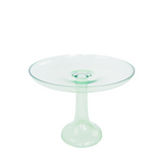 Estelle Colored Glass Cake Stand with Dome, Mint