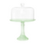 Estelle Colored Glass Cake Stand with Dome, Mint