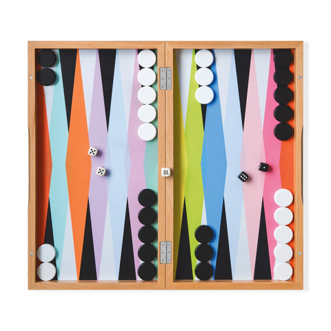 multicolor backgammon set