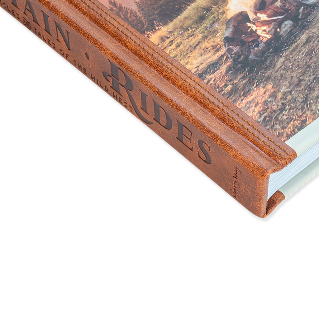 Mountain Rides: Vintage Vehicles and Tales of the Wild West by Johnny Vacay. View of the spine of the book