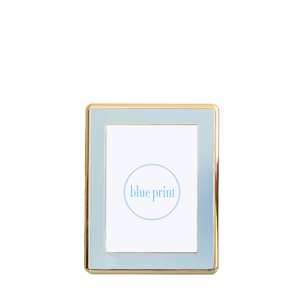 Powder Blue and Gold Enamel Frame