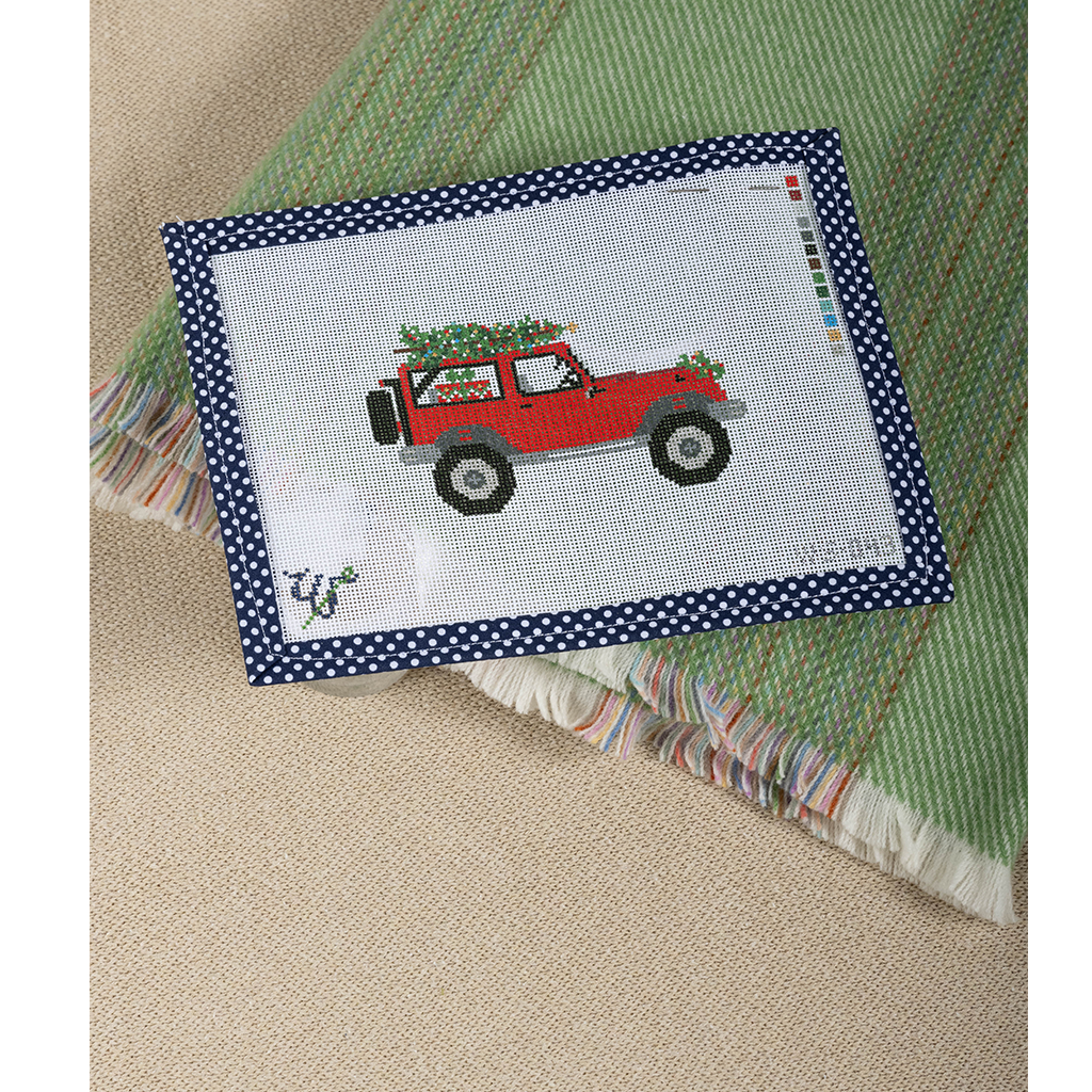 Needlepoint Canvas Jeep Ornament Kit