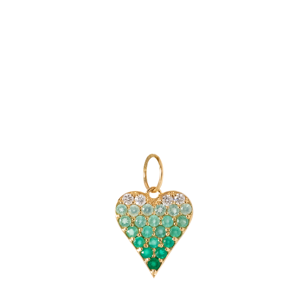 Green Onyx Heart Charm