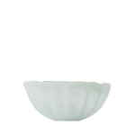 White glass bowl on a white background