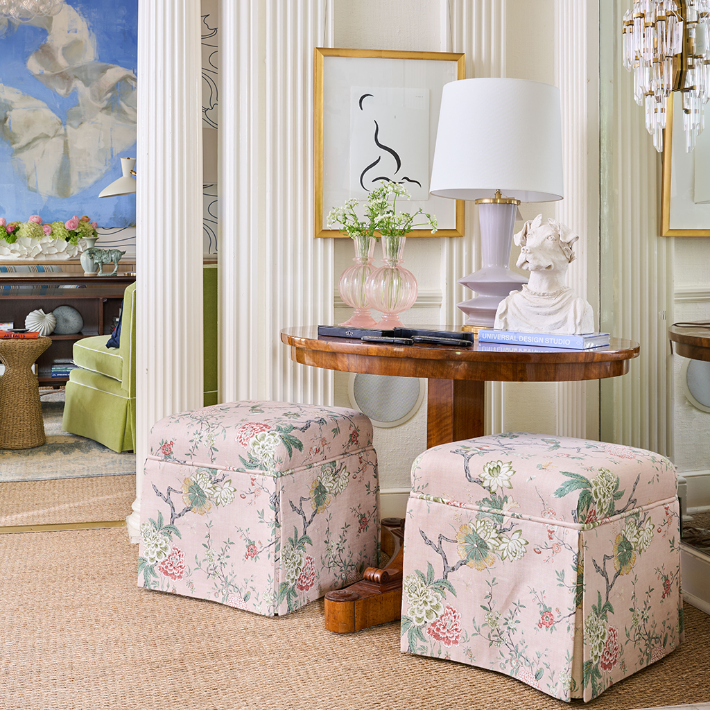 Floral Bird Ottoman