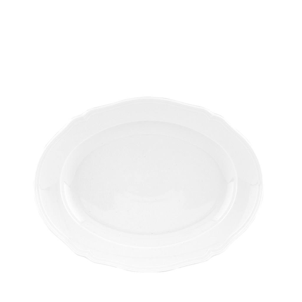 white oval platter