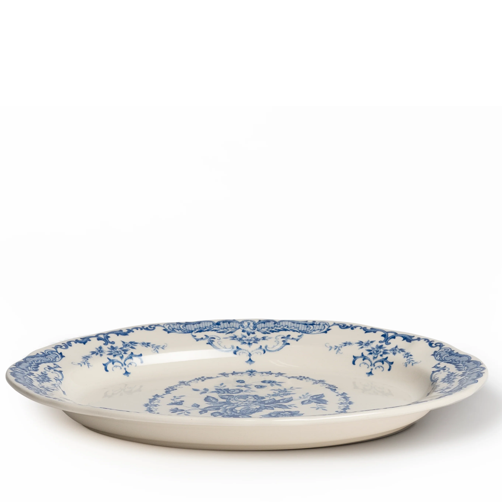 Cobalt Floral Oval Platter