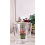 Clear tumbler with glass present