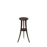 Wooden side table on a white background