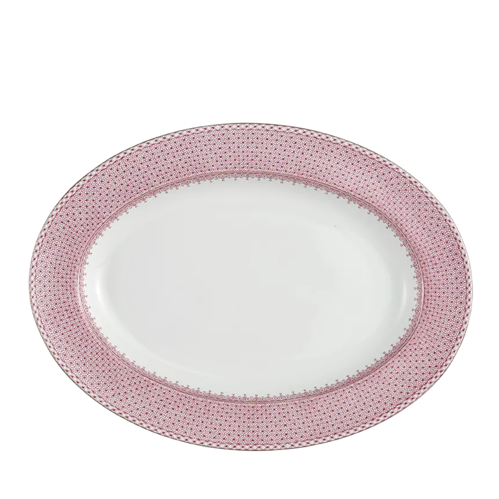 Lace Oval Platter, Pink