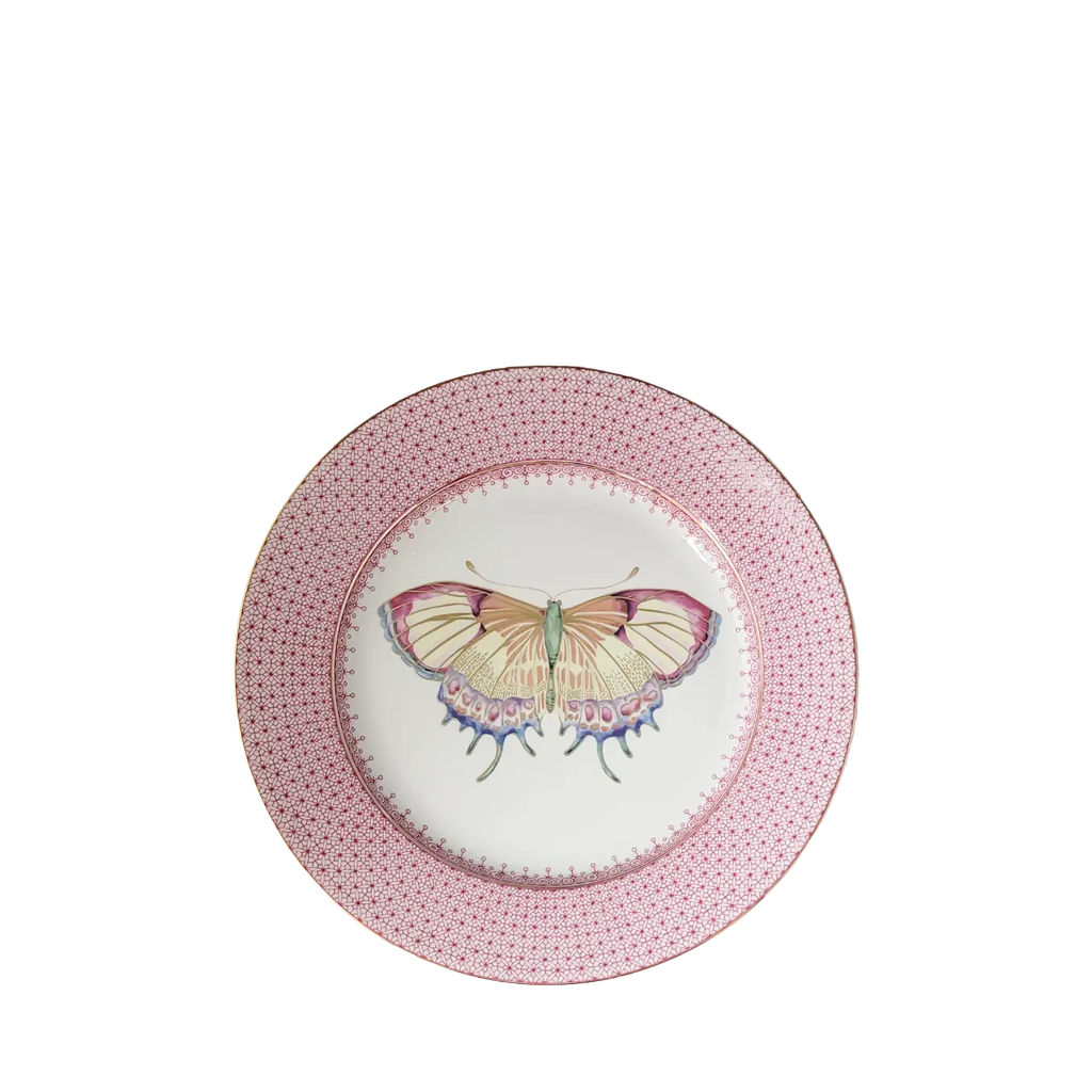 Lace Butterfly Accent Plate, Pink