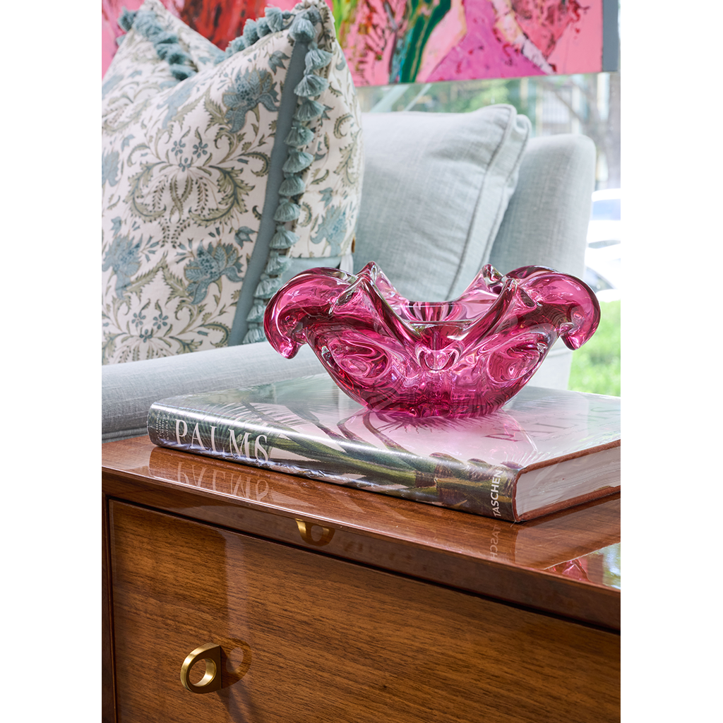 Pink Glass Decorative Bowl