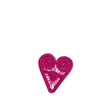 A pink heart-shaped napkin ring with a textured design.