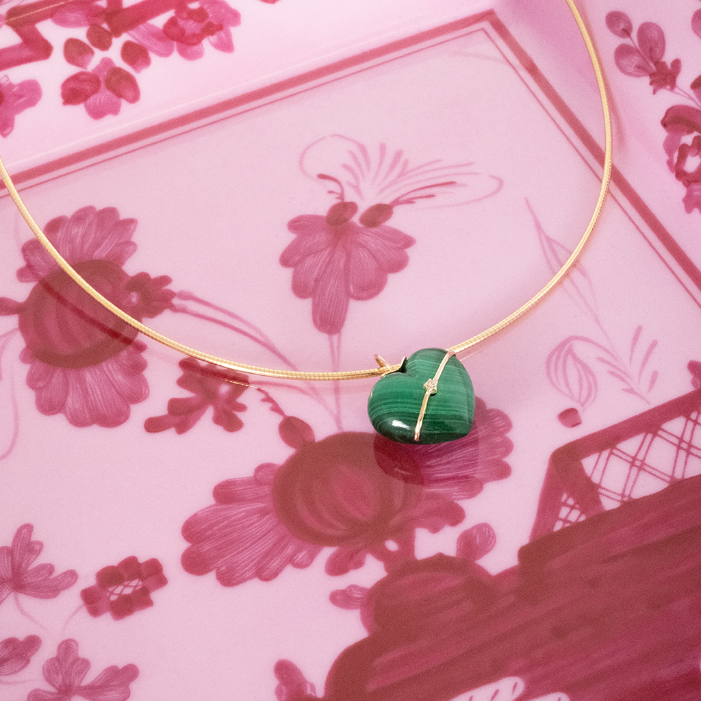 Malachite Heart Charm