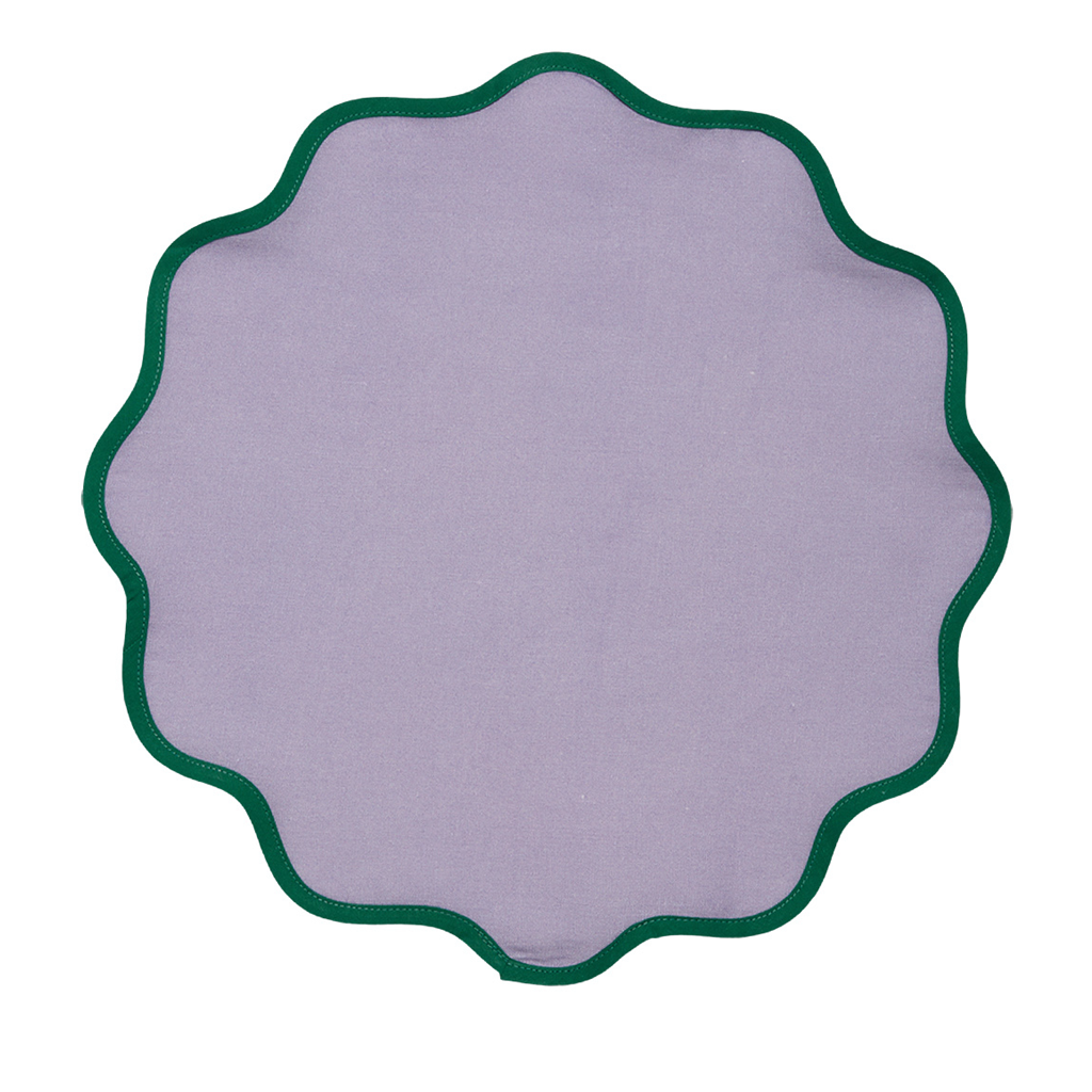 purple and green placemat