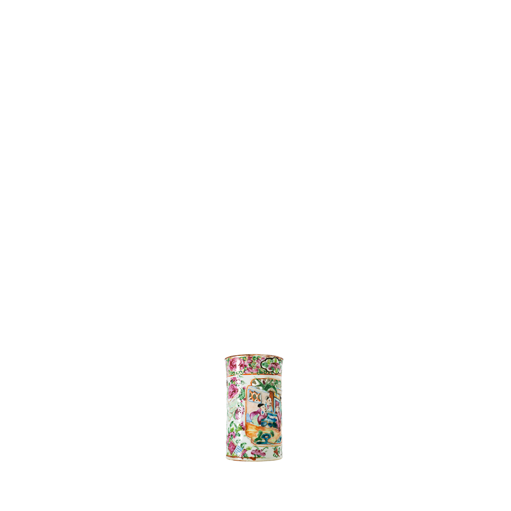 Canton Famille Rose Brush Pot